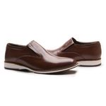 Sapato Casual Loafer Masculino Café em Couro