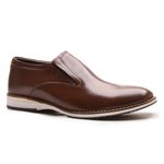 Sapato Casual Loafer Masculino Café em Couro