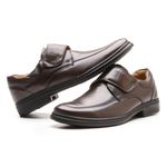 Sapato Social Anti Stress Café Masculino em Couro