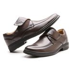 Sapato Social Anti Stress Café Masculino em Couro