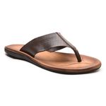Chinelo Masculino Café em Couro