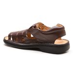 Sandália Masculina Confort Chocolate em Couro