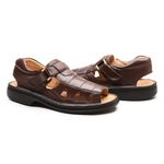 Sandália Masculina Confort Chocolate em Couro