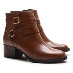 Bota/Coturno Feminina Kader Woman Couro Confort Pinhão
