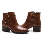 Bota/Coturno Feminina Kader Woman Couro Confort Pinhão