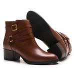 Bota/Coturno Feminina Kader Woman Couro Confort Pinhão