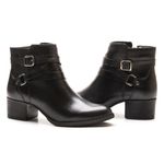 Bota/Coturno Feminina Kader Woman Couro Confort Preto