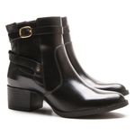 Bota Feminina Coturno Cano Curto Detalhe Fivela