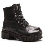 Coturno Couro Preto Liso Tratorado 