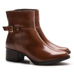 Bota/Coturno Feminina Kader Woman Couro Confort Pinhão