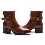 Bota/Coturno Feminina Kader Woman Couro Confort Pinhão
