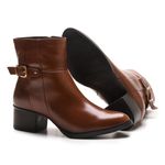 Bota/Coturno Feminina Kader Woman Couro Confort Pinhão