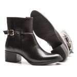 Bota/Coturno Feminina Kader Woman Couro Confort Preto