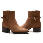 Bota/Coturno Feminina Kader Woman Couro Camurça Taupe