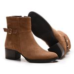 Bota/Coturno Feminina Kader Woman Couro Camurça Taupe