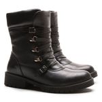 Bota/Coturno Feminina Kader Woman Couro Plume Preto