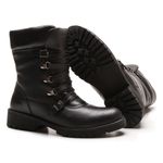 Bota/Coturno Feminina Kader Woman Couro Plume Preto