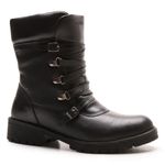 Bota/Coturno Feminina Kader Woman Couro Plume Preto