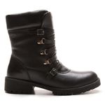 Bota/Coturno Feminina Kader Woman Couro Plume Preto