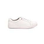 Tênis Feminino Calprado Branco em Couro