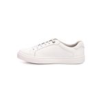 Tênis Feminino Calprado Branco em Couro