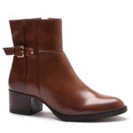 Bota/Coturno Feminina Kader Woman Couro Confort Pinhão