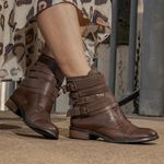 Bota/Coturno Feminina Kader Woman Couro Confort Chocolate