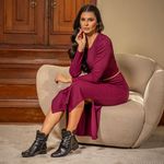 Bota/Coturno Feminina Kader Woman Couro Vegetale Preto 