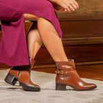 Bota/Coturno Feminina Kader Woman Couro Confort Pinhão
