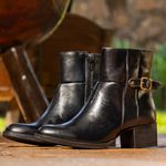 Bota/Coturno Feminina Kader Woman Couro Confort Preto