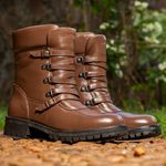 Bota/Coturno Feminina Kader Woman Couro Plume Chocolate