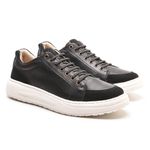 Sapatenis Casual Sola-alta Calprado Preto Couro