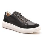 Sapatenis Casual Sola-alta Calprado Preto Couro
