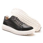 Sapatenis Casual Sola-alta Calprado Preto Couro