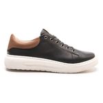 Sapatenis Casual Sola-alta Calprado Preto com Ambar Couro