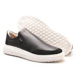 Tenis Slip On Couro Preto