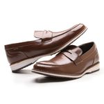 SAPATO MASCULINO MOCASSIM CHOCOLATE EM COURO