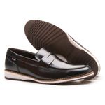 SAPATO MASCULINO MOCASSIM PRETO EM COURO