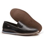 SAPATILHA CASUAL MASCULINO PRETO EM COURO