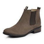 Bota Chelsea Feminina Kader Woman Couro Rustico Café