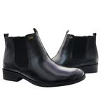 Bota Chelsea Feminina Couro Vegetale Preto