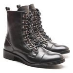 Bota/Coturno Feminina Kader Woman Couro Confort Preto
