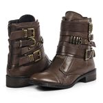 Bota/Coturno Feminina Kader Woman Couro Confort Chocolate