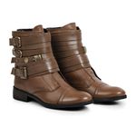 Bota/Coturno Feminina Kader Woman Couro Confort Caramelo