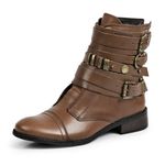 Bota/Coturno Feminina Kader Woman Couro Confort Caramelo