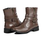 Bota/Coturno Feminina Kader Woman Couro Pinhão