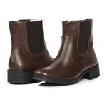 Bota Feminina Coturno Cano Curto Couro Chocolate