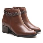 Bota Coturno Feminino Kader Woman Cacau Salto Alto com Zíper