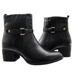 Bota Feminina Preta em Couro Legítimo Calprado