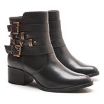 Bota/Coturno Feminina Kader Woman Couro Confort Preto